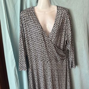 White Stag blue and white flared dress XL